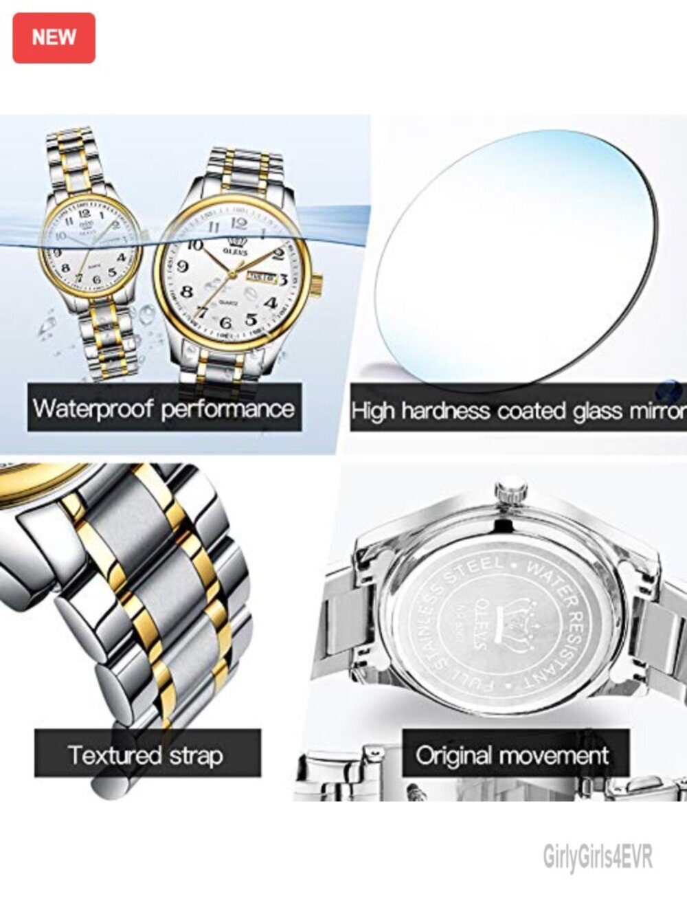 Analog Quartz Watch Stainless Steel Waterproof Calendar Business Wrist Watch - Picture 5 of 7
